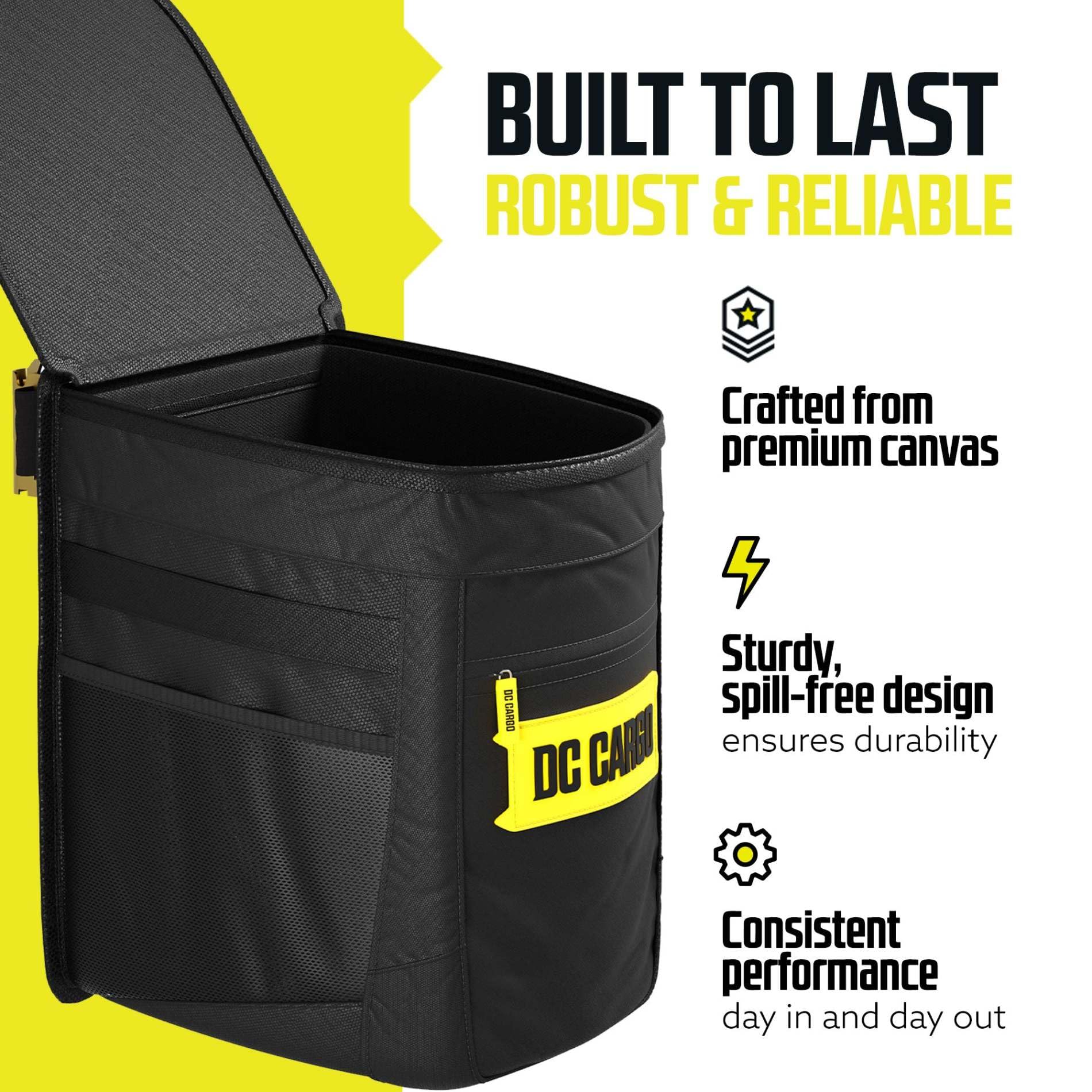 Removable liner makes quick cleanup easy for the DC Cargo Mall bin.