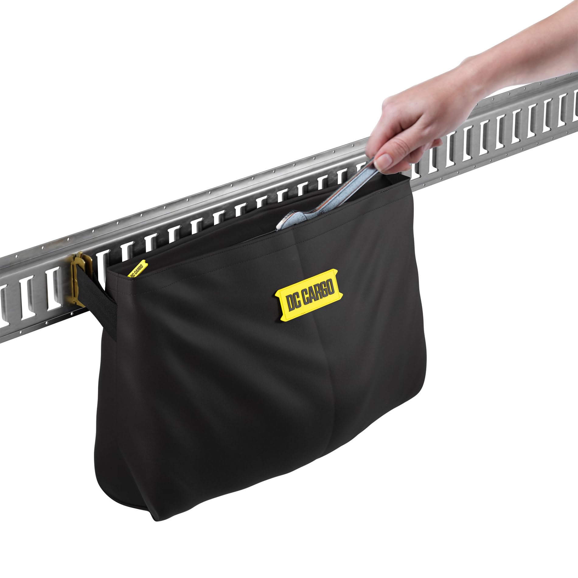 DC Cargo Mall E-Track storage bag exterior on heavy-duty canvas material for durability.
