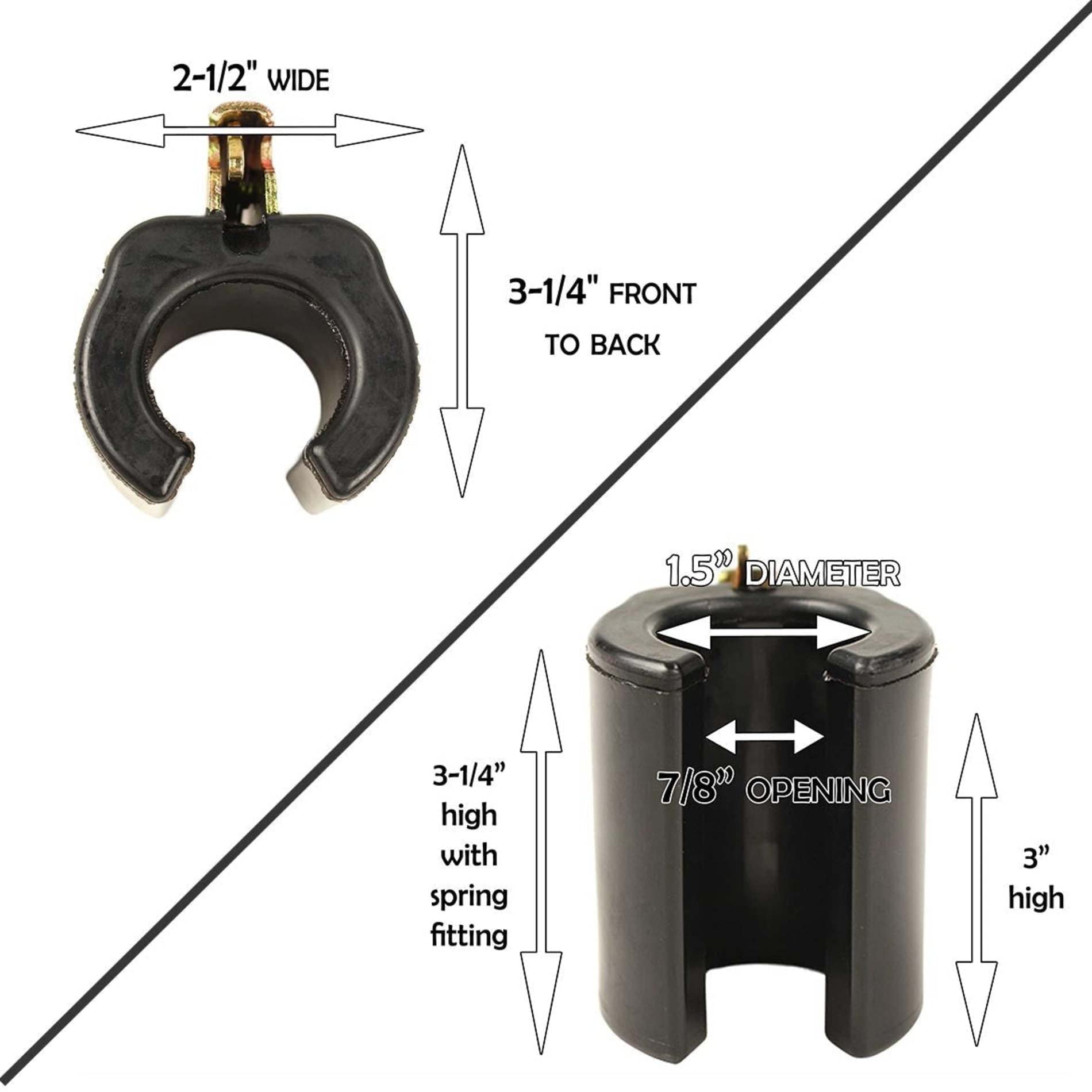 DC Cargo Mall E-Track holder close-up shows 7/8-inch opening for versatile tools