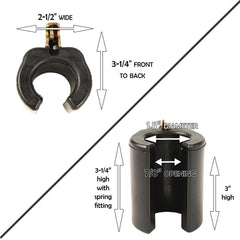 DC Cargo Mall E-Track holder close-up shows 7/8-inch opening for versatile tools