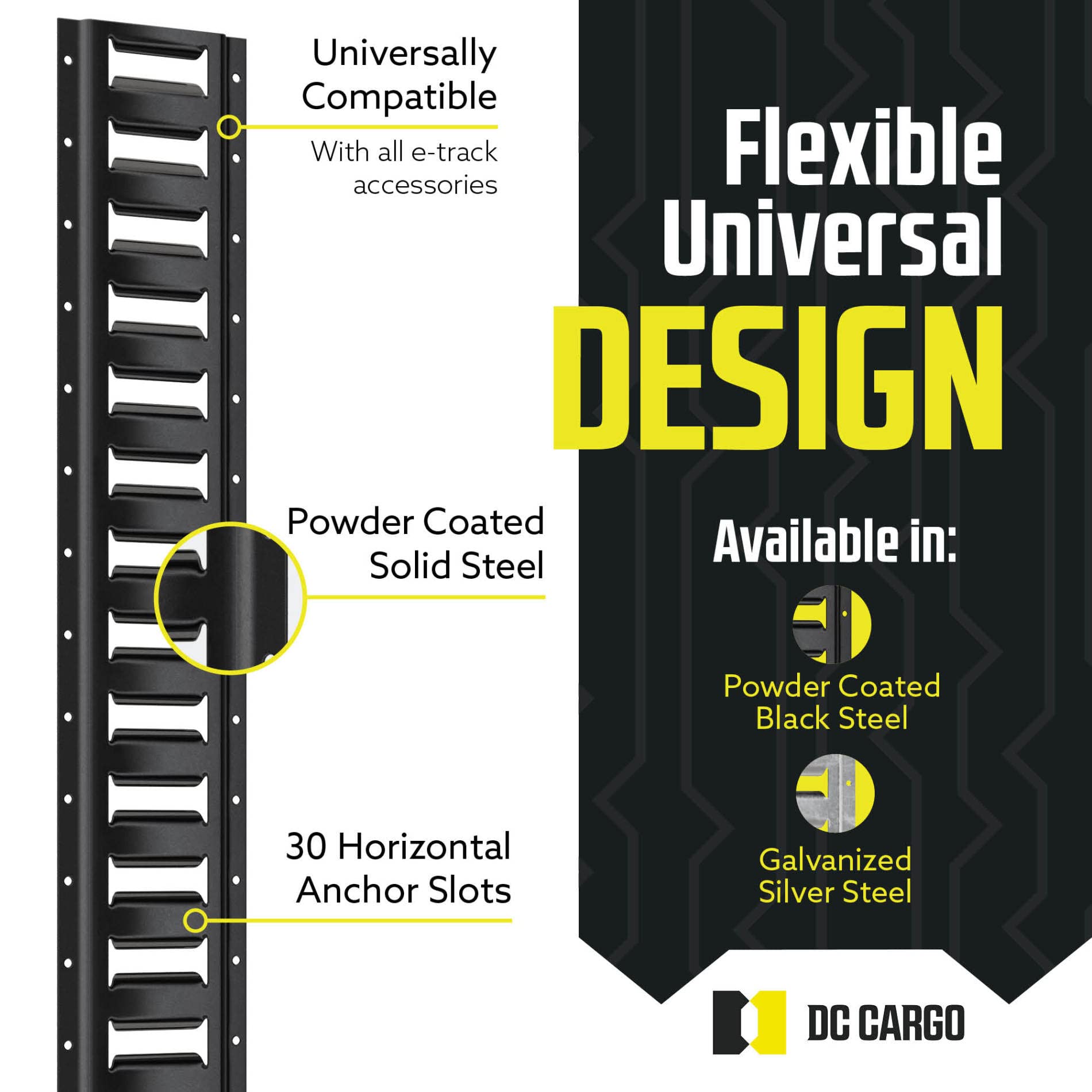 DC Cargo Mall installation-ready rail demonstrates vehicle-safe mounting on trucks