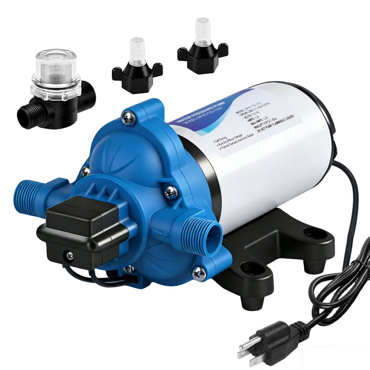 DC HOUSE 110V pump front view for compact on-demand water supply