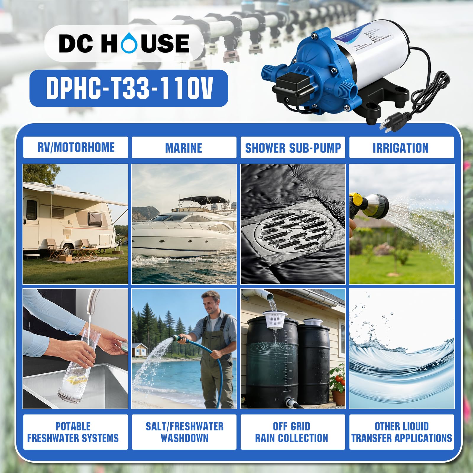 DC HOUSE complete installation kit includes hoses and filters