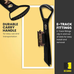 DC Cargo Mall E-Track accessory clip demonstrates quick installation and neat storage.