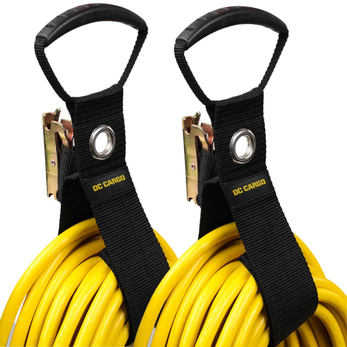 DC Cargo Mall extension cord organizer 17-inch view showing secure wrap for large cords.