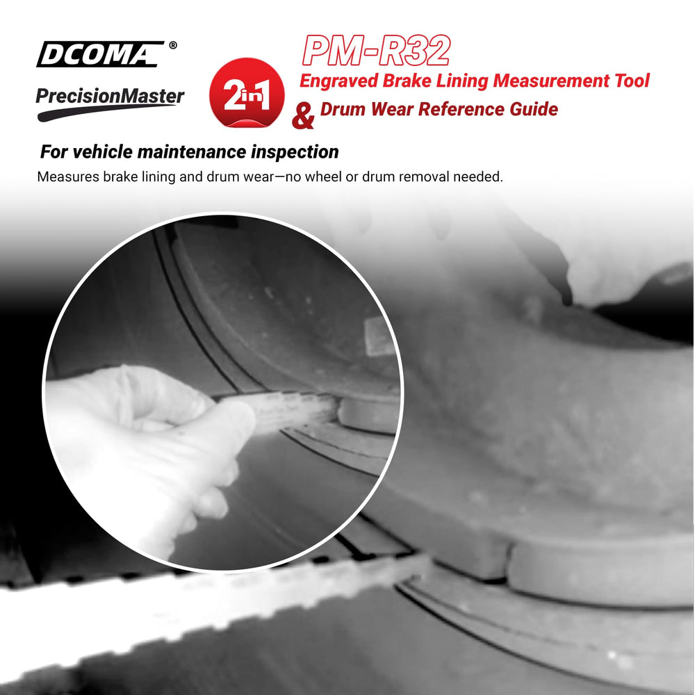 DCOMA 2-in-1 brake drum wear gauge saves time by avoiding disassembly.