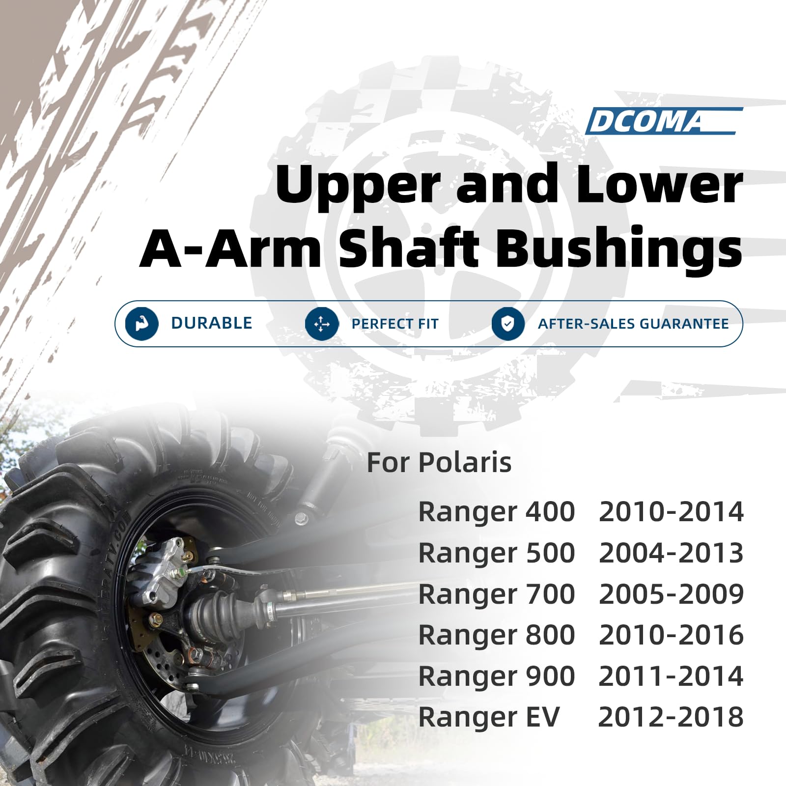 DCOMA Polaris Ranger front lower bushing reduces vibration for a smoother ride