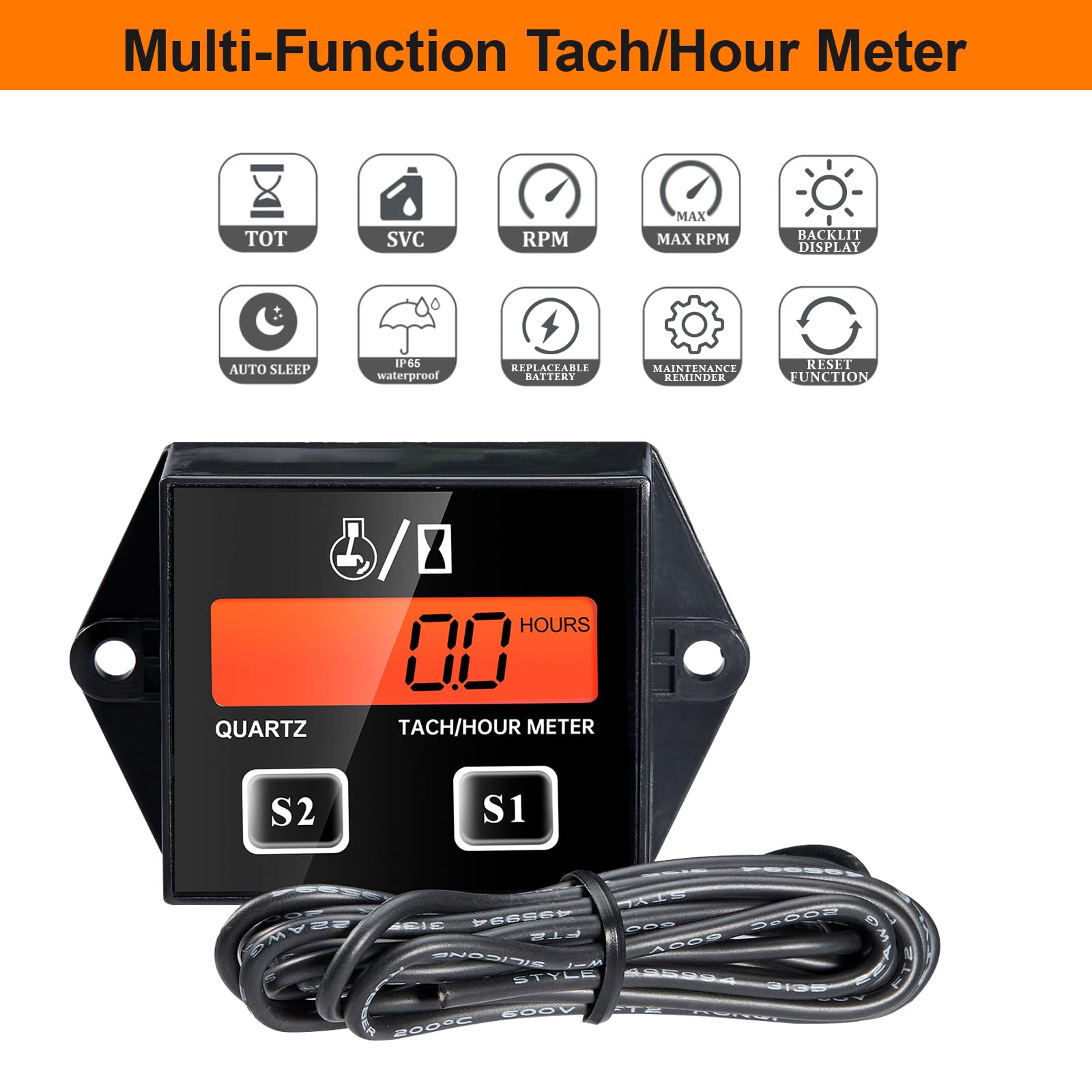 DDayuanwei tachometer induction wrap demonstrates wire-around measurement around spark plug