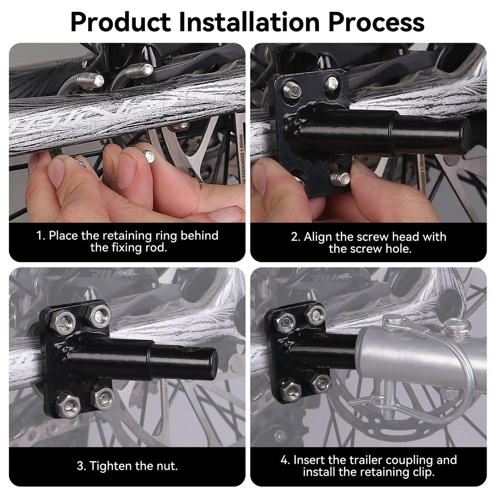 Four-point mounting base plate reduces wobble for a steadier ride