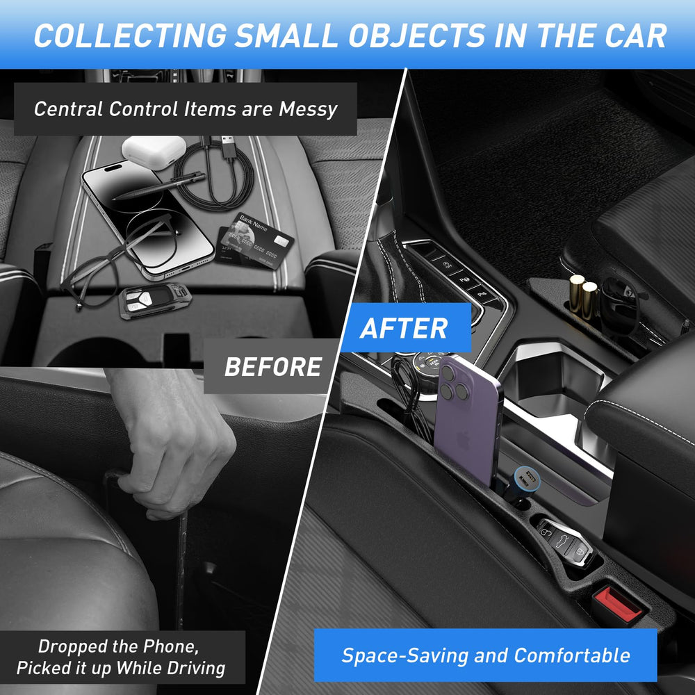 DDTPDE gap filler on the passenger side adds convenient storage between seats.