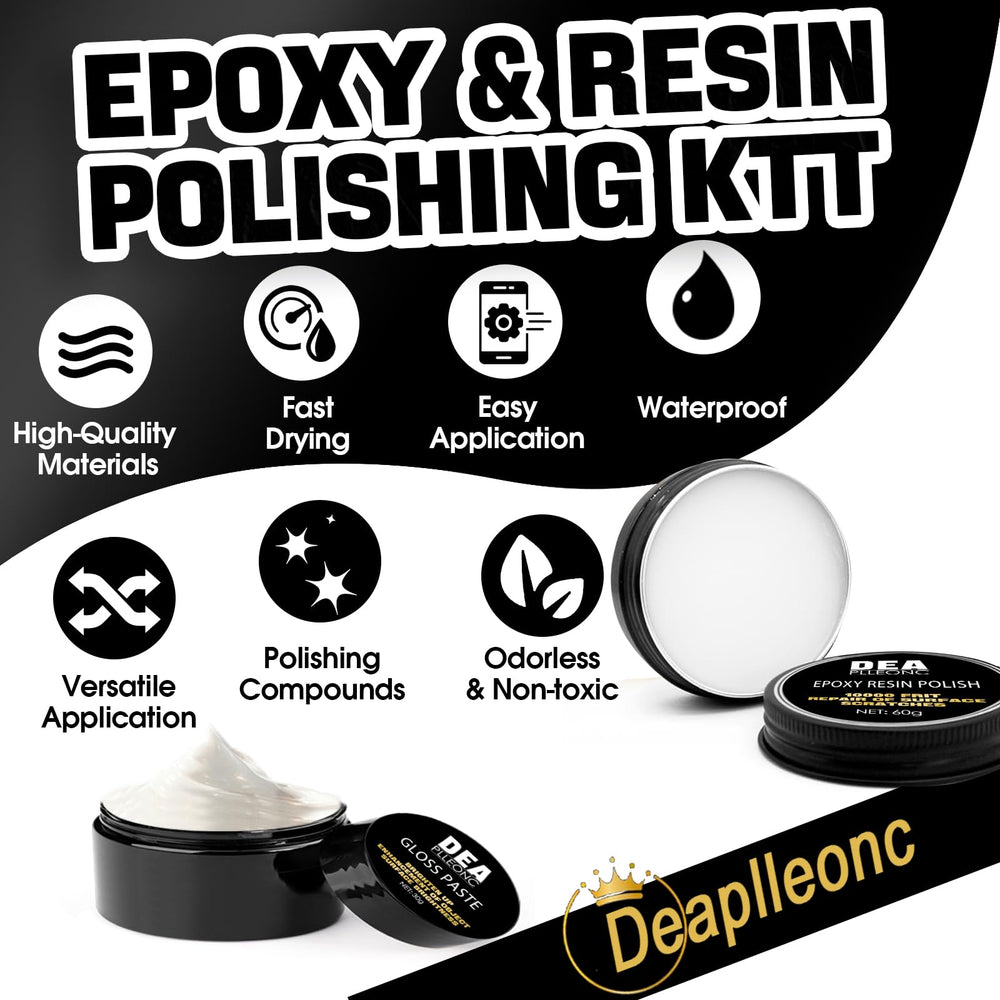 DEAPLLEONC polishing wheel paired with kit for efficient resin finishing.