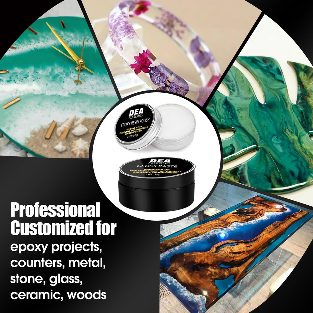 DEAPLLEONC resin polishing compound applied to remove fine scratches and restore shine.