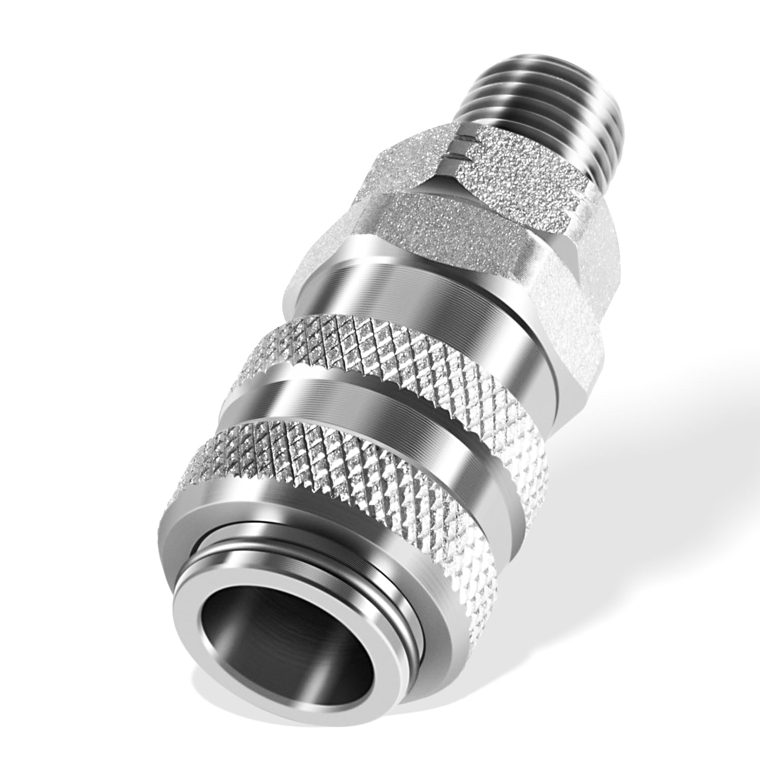 DearChan fuel system coupler fitting connection shows rugged CNC machining for durability.