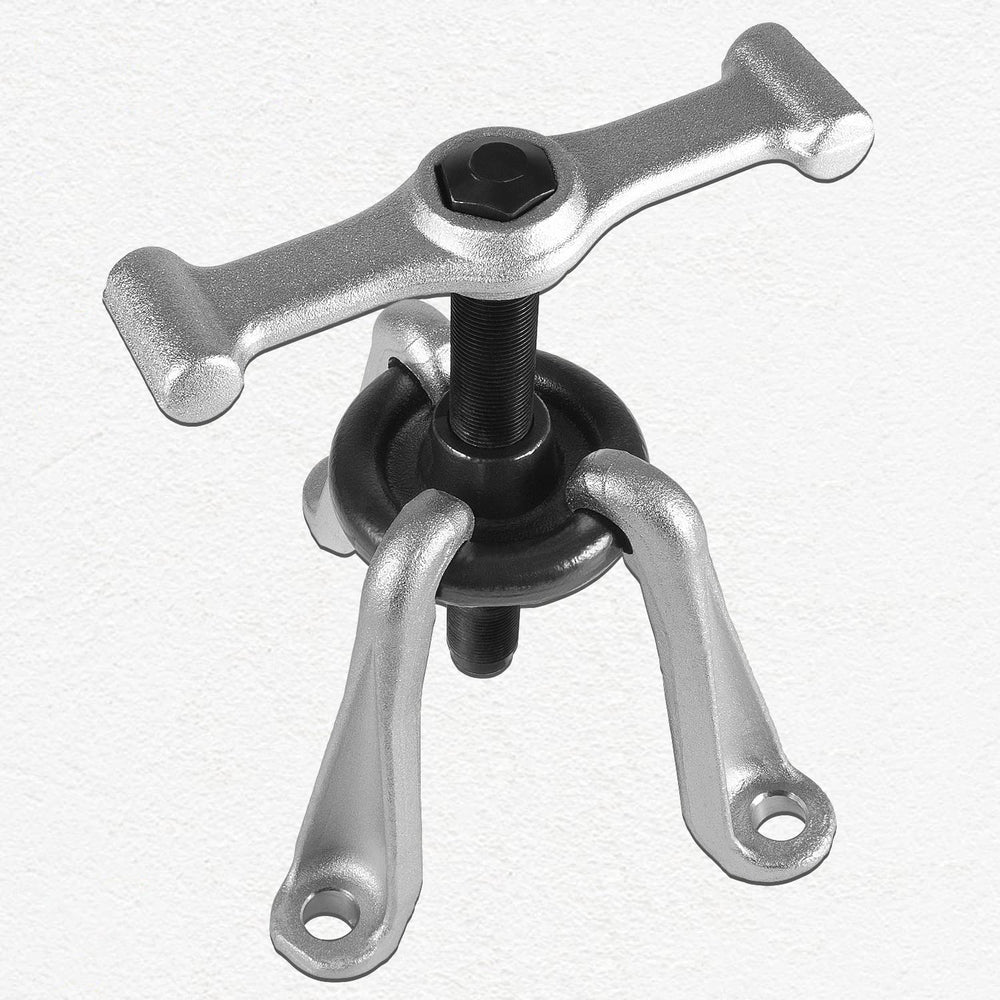 DearChan hub puller three-arm setup enables even pressure distribution.