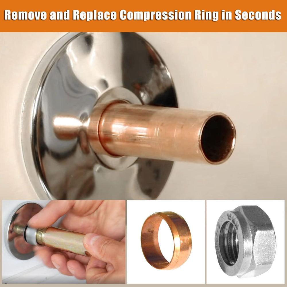 Debialo half-inch compression fittings work with standard copper pipes