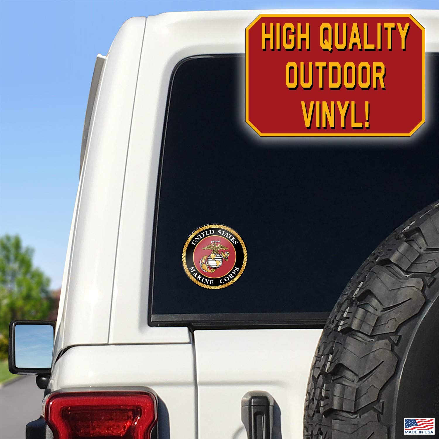 DECALCOMANIA LIFESTYLE DECALS USMC flag decal for windows and gear