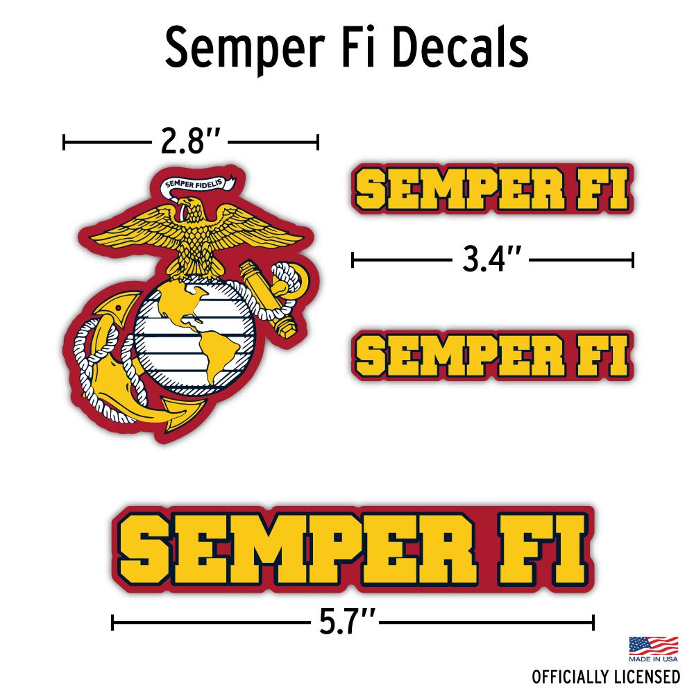 DECALCOMANIA LIFESTYLE DECALS USMC gold chrome logo large on door, bold display
