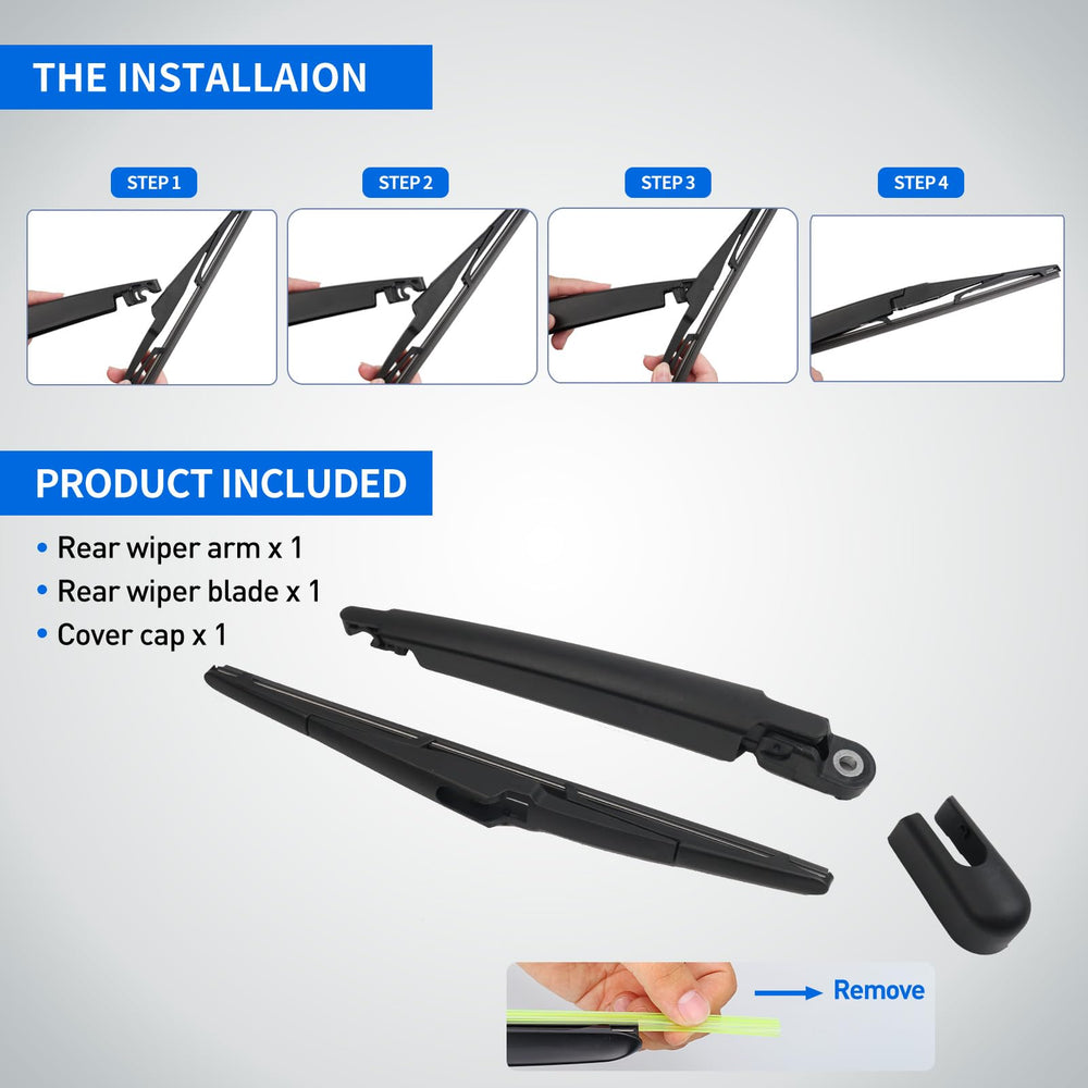 DECARTON rear wiper set for Kia Sorento includes blade, arm, and cap.