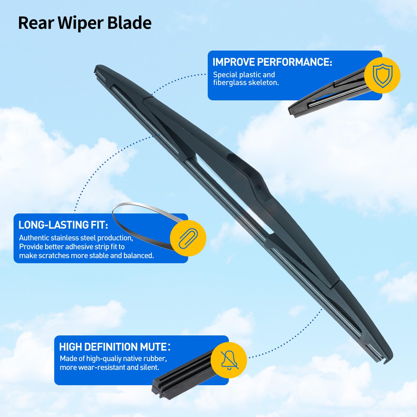 DECARTON rear wiper cover shields the arm from debris and corrosion