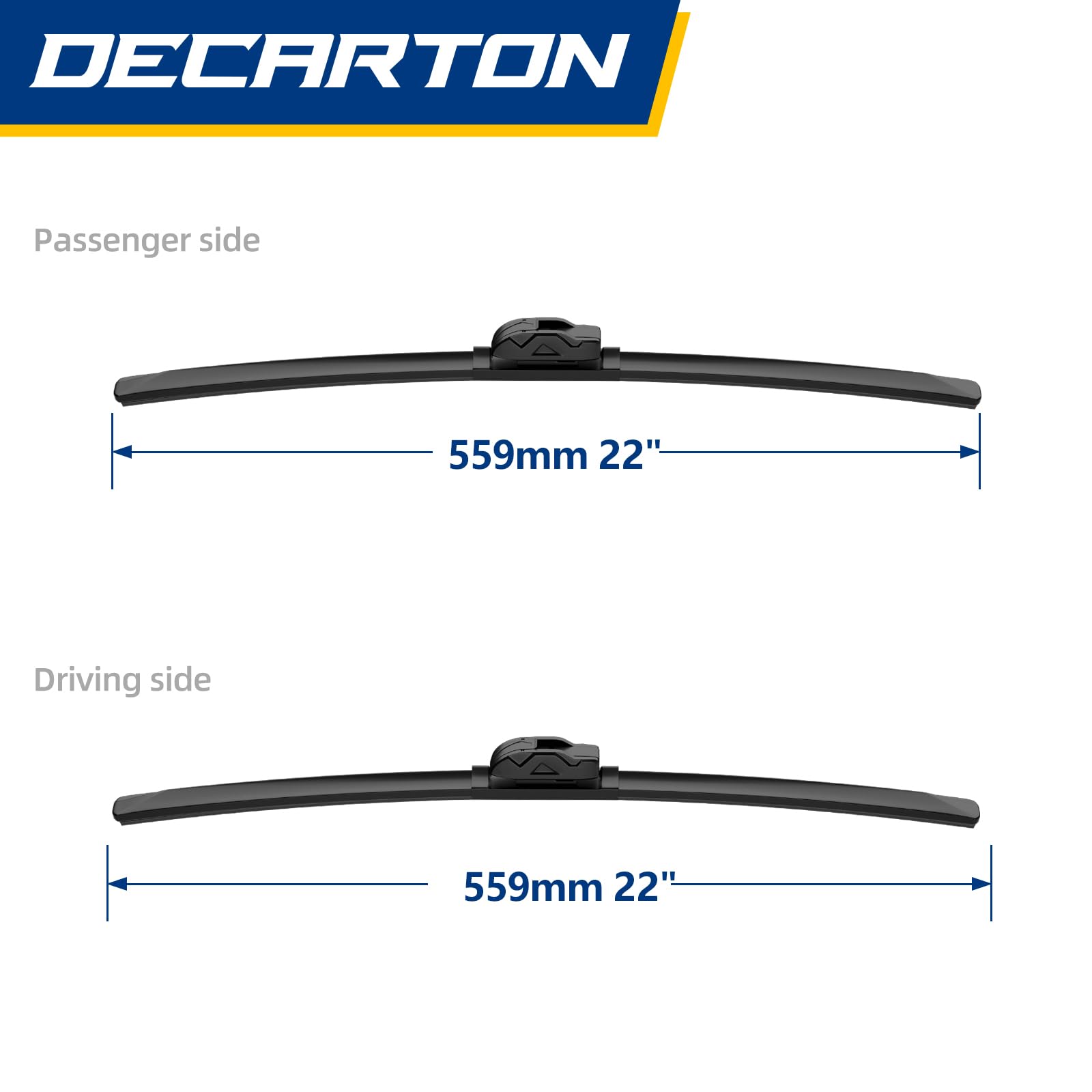 DECARTON GMC Sierra 22 inch passenger-side wiper for all-season performance.