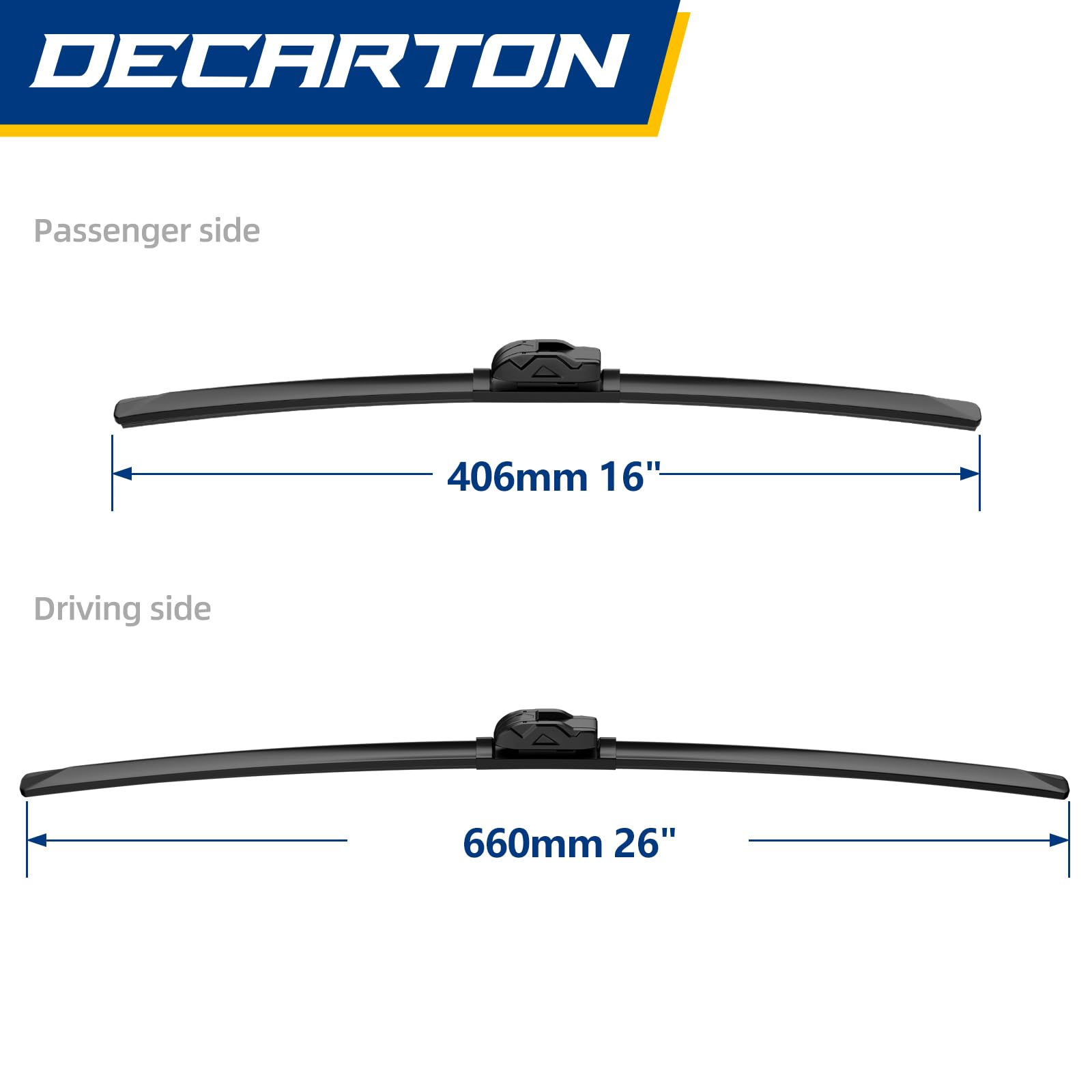DECARTON Kia Forte passenger-side wiper blade maintains windshield contact.