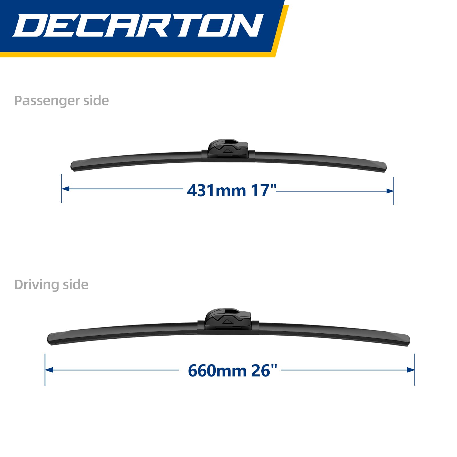 DECARTON Altima passenger-side 17-inch wiper blade for clean, streak-free wipe