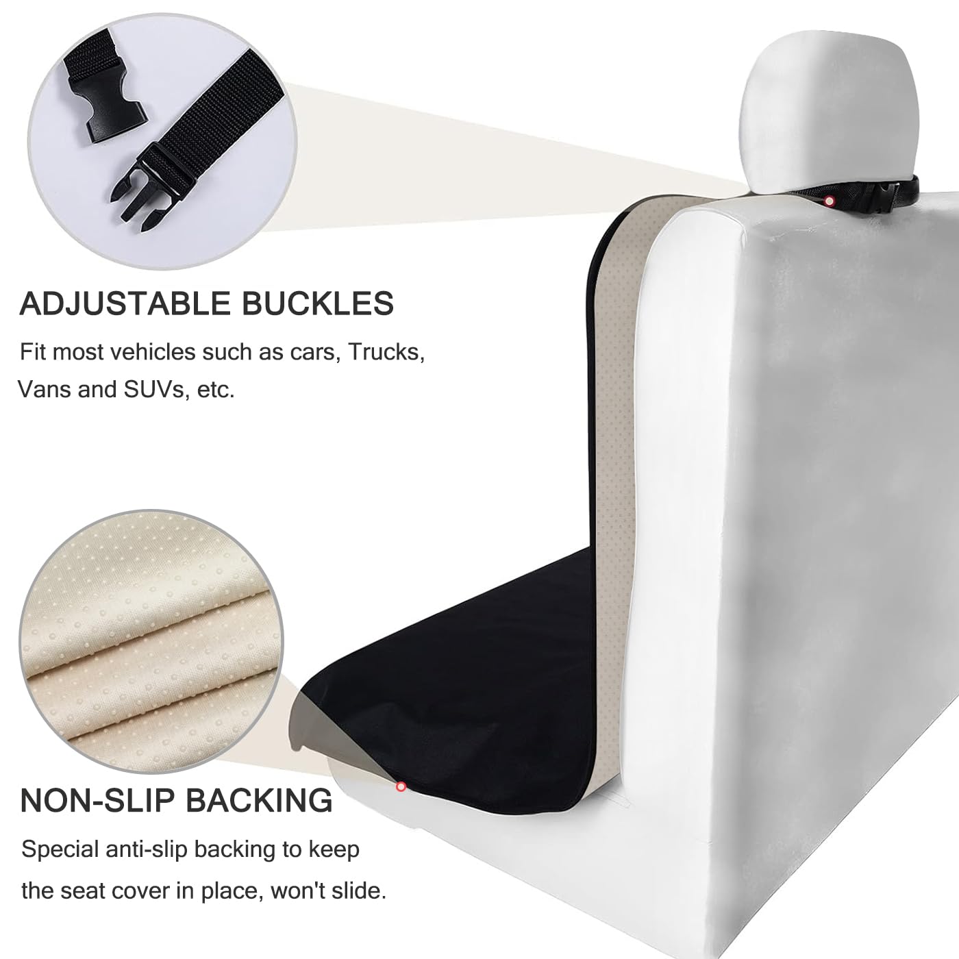 DECKALY universal-fit seat protector fits most cars, trucks, vans, and SUVs.
