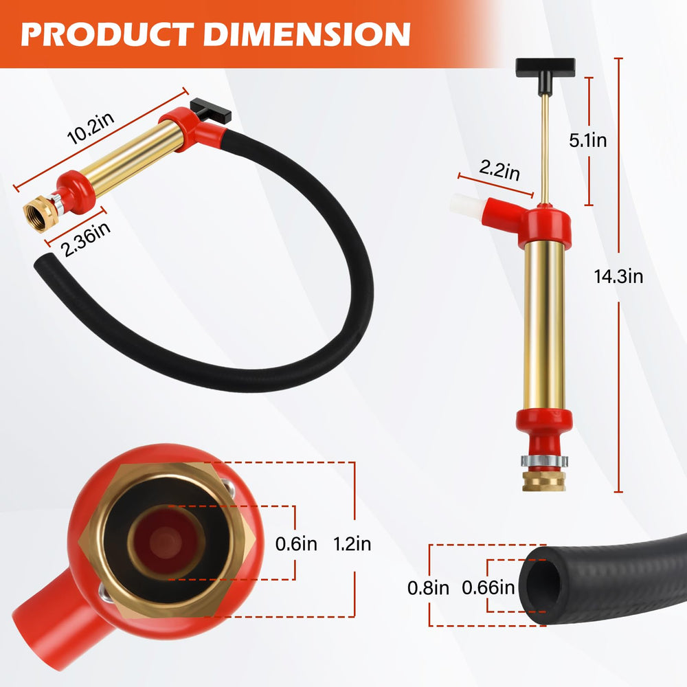 Deckaura oil drain pump side view highlighting durable brass construction for marine use