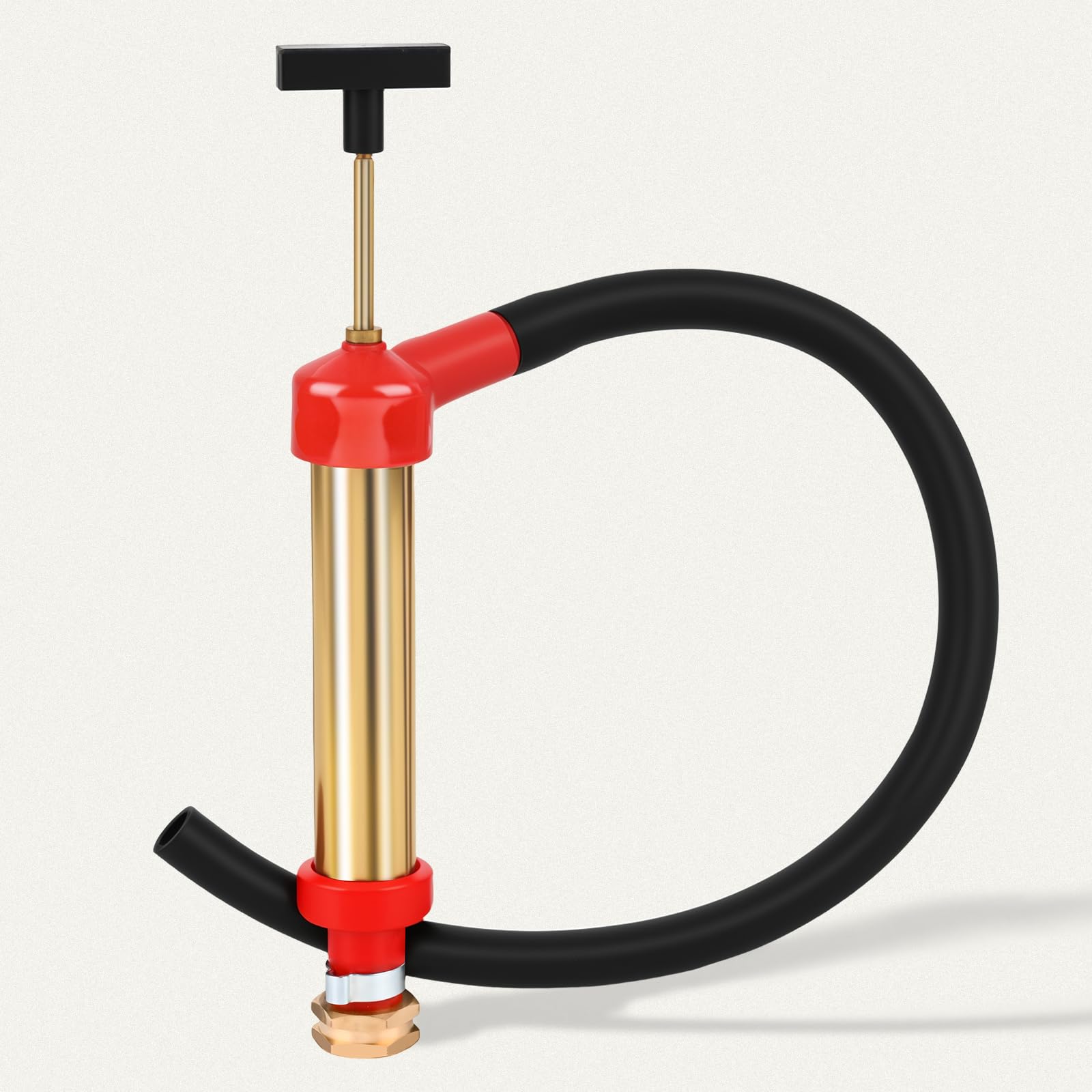 Deckaura oil drain pump top view with brass body and hose connection for efficient draining