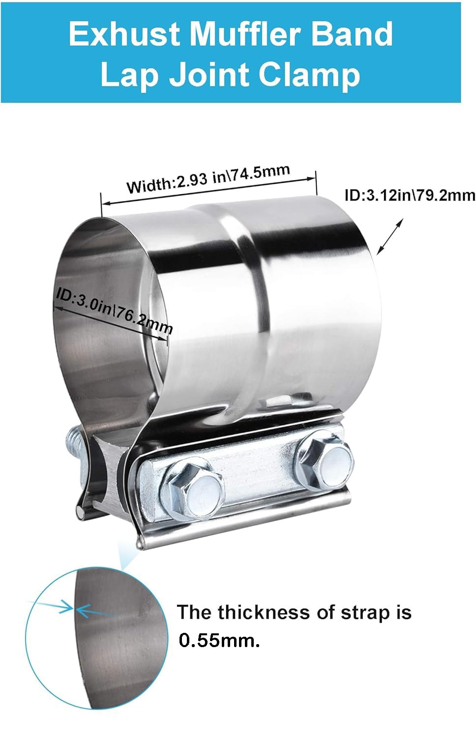 DecoHongDi assembly on muffler pipe demonstrates quick repair in place.