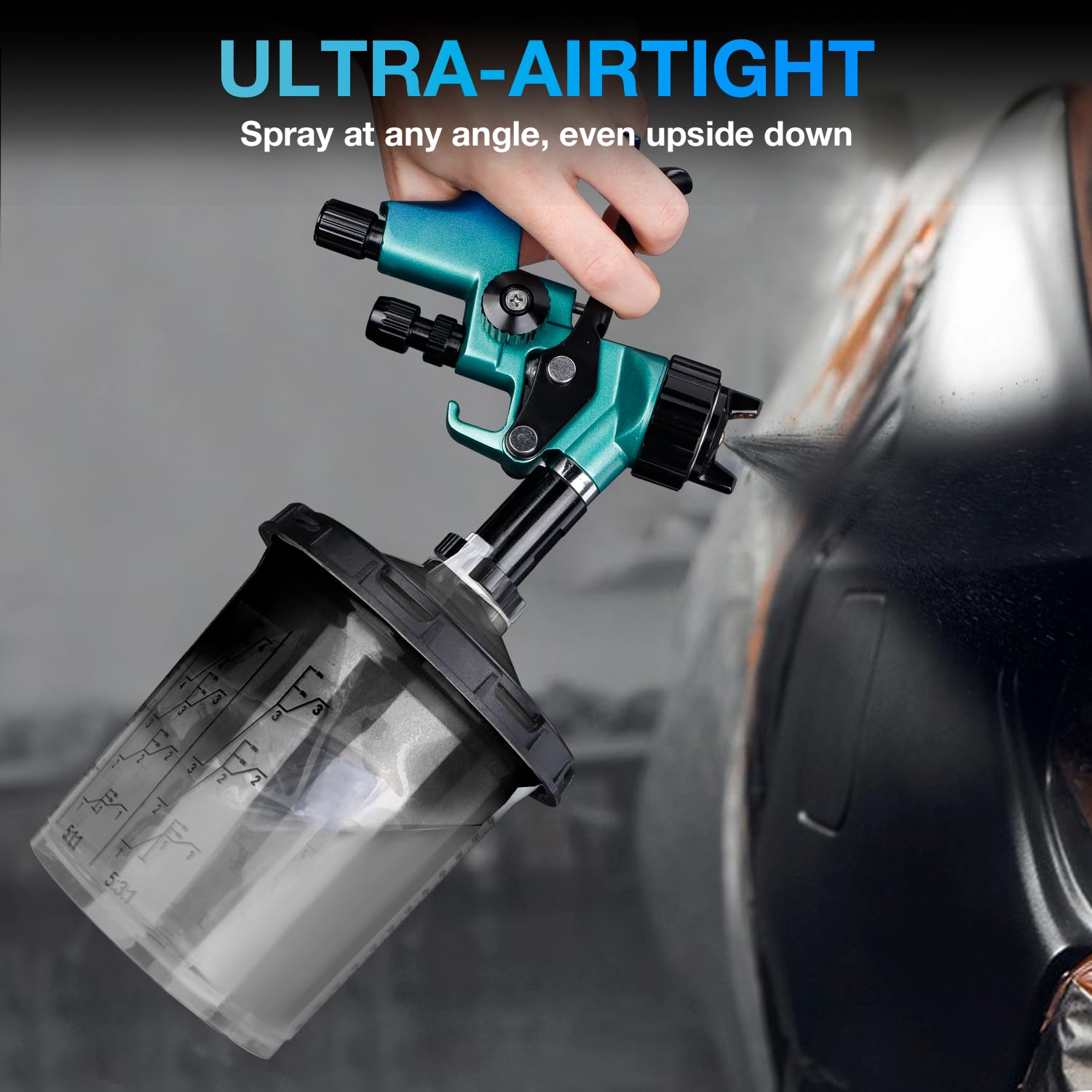 Decwls cup adapter 16mm-1.5mm fits compatible spray guns for versatile setup.