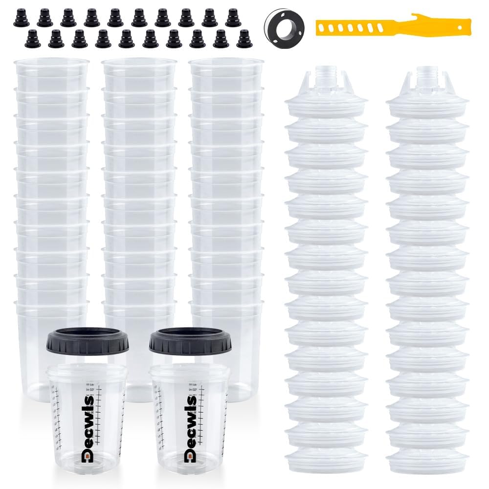 Decwls disposable paint cups front view for quick, clean mixing.