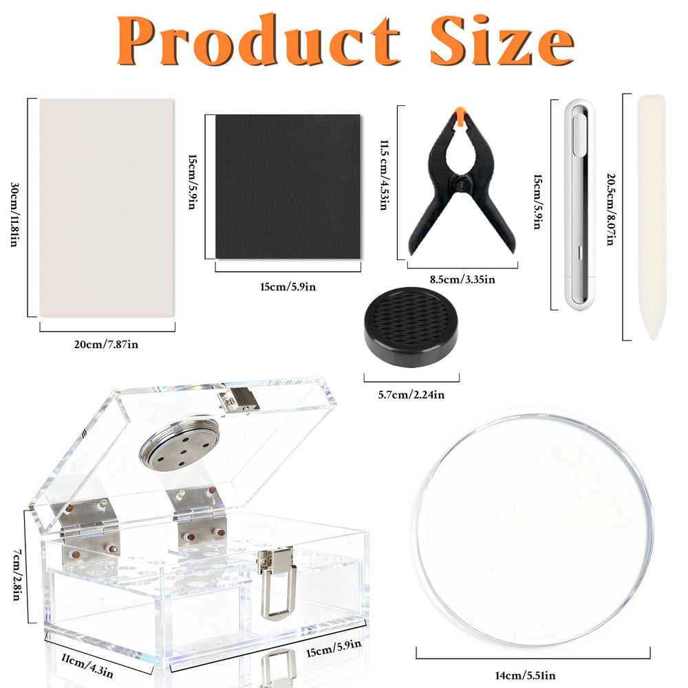 DEDC Card Cleaning Kit acrylic humidor stand elevates cards during treatment.