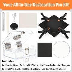 DEDC Card Cleaning Kit acrylic plates stabilize cards for even flattening.
