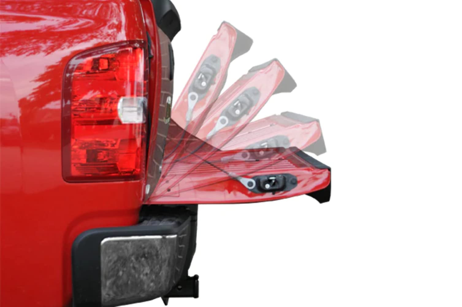 No-drill installation of DEE ZEE DZ43105 tailgate assist shown on truck.