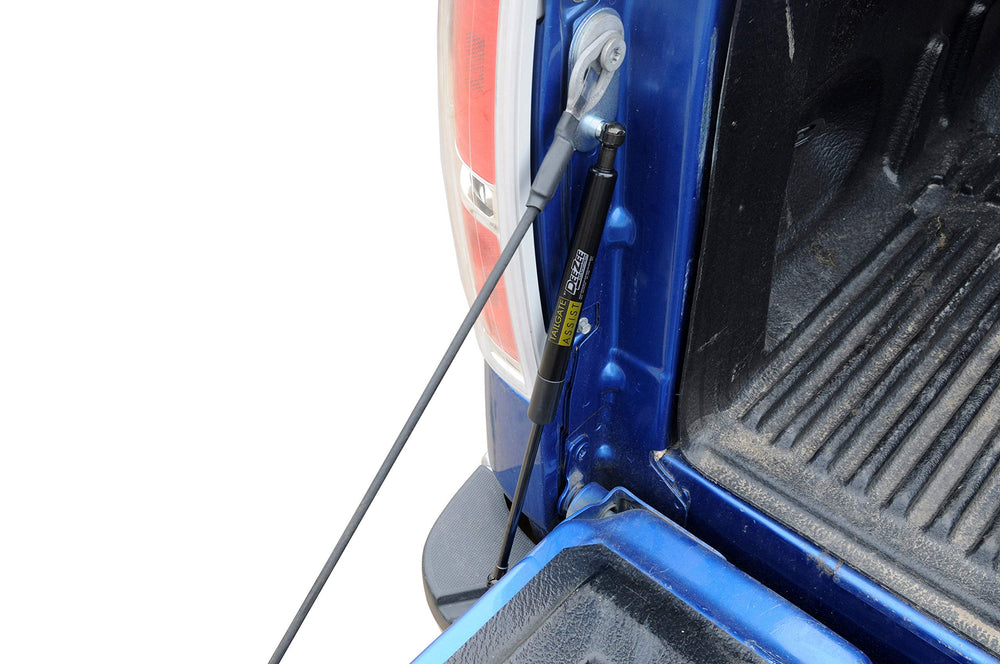 DEE ZEE DZ43207 tailgate assist in action delivers smooth drop and reduced slam