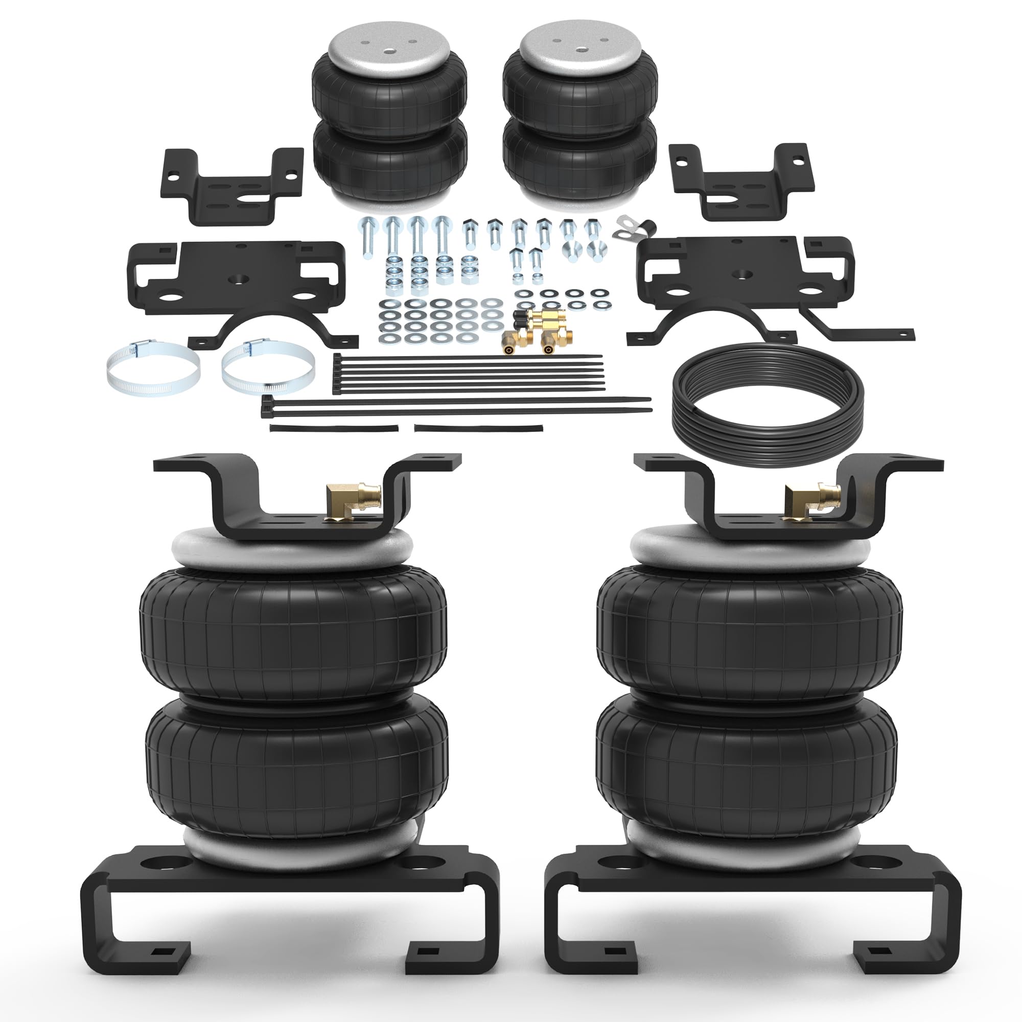 DEEAGLE 57275 rear air bags suspension kit for pickup trucks improves weight distribution for stable towing.