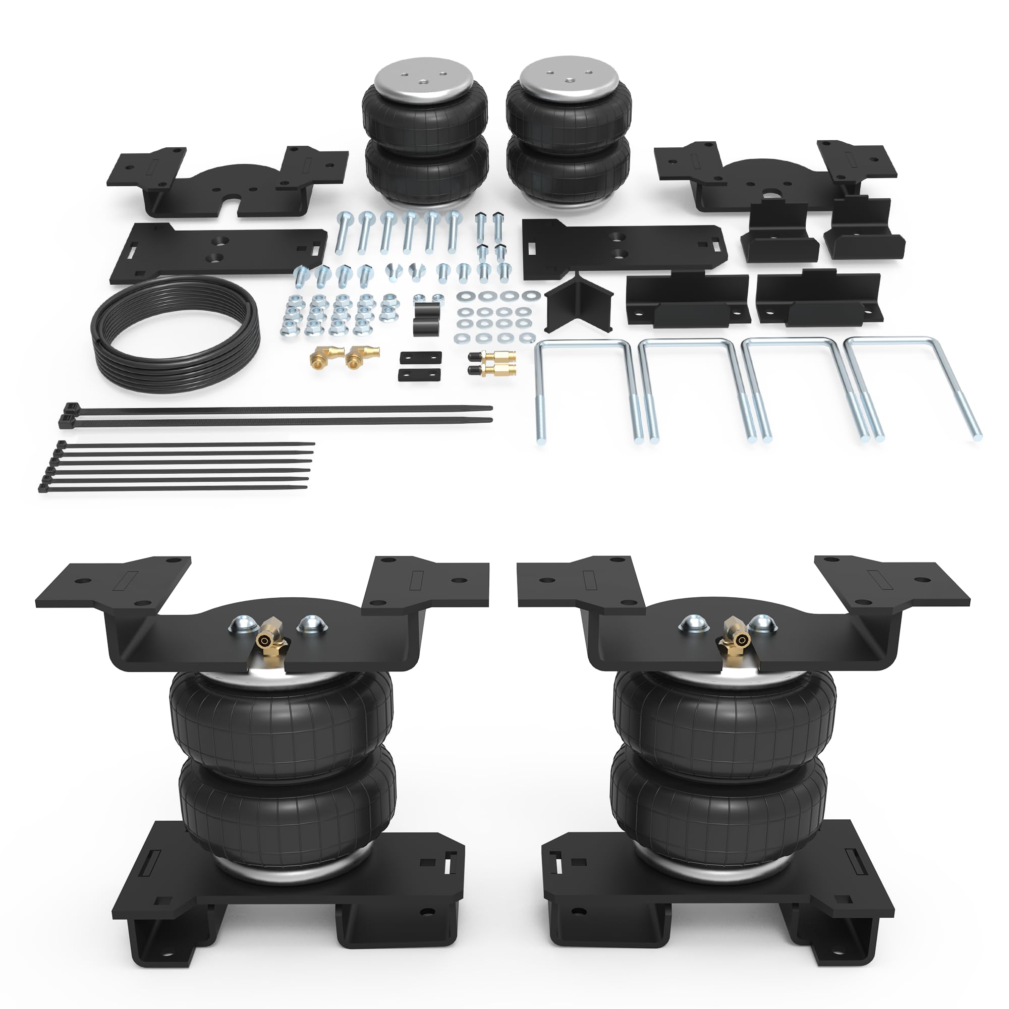 DEEAGLE airbags suspension rear setup demonstrates load leveling for heavy cargo.