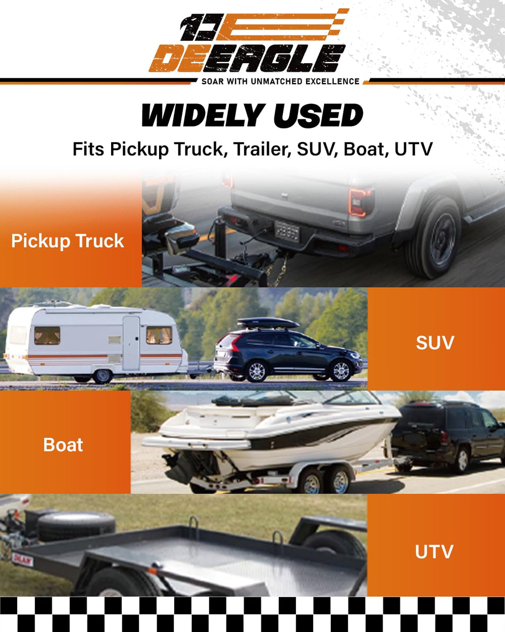 DEEAGLE black powder-coated finish enhances rust resistance and durability.