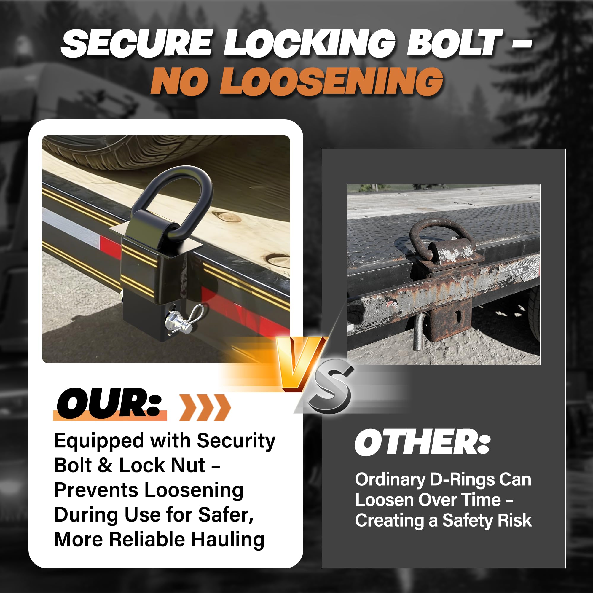 DEEAGLE D rings four adjustable holes enable flexible cargo height.