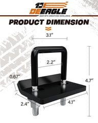 DEEAGLE 2-pack installed on a hitch to reduce rattle.