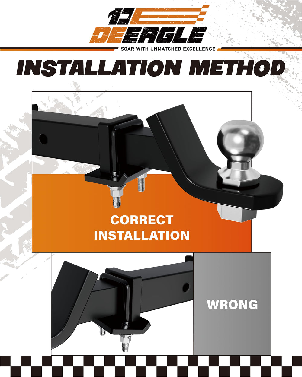 User installing the hitch tightener to illustrate system assembly