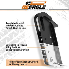 DEEAGLE skid hitch attachment backview with rugged finish for outdoor use