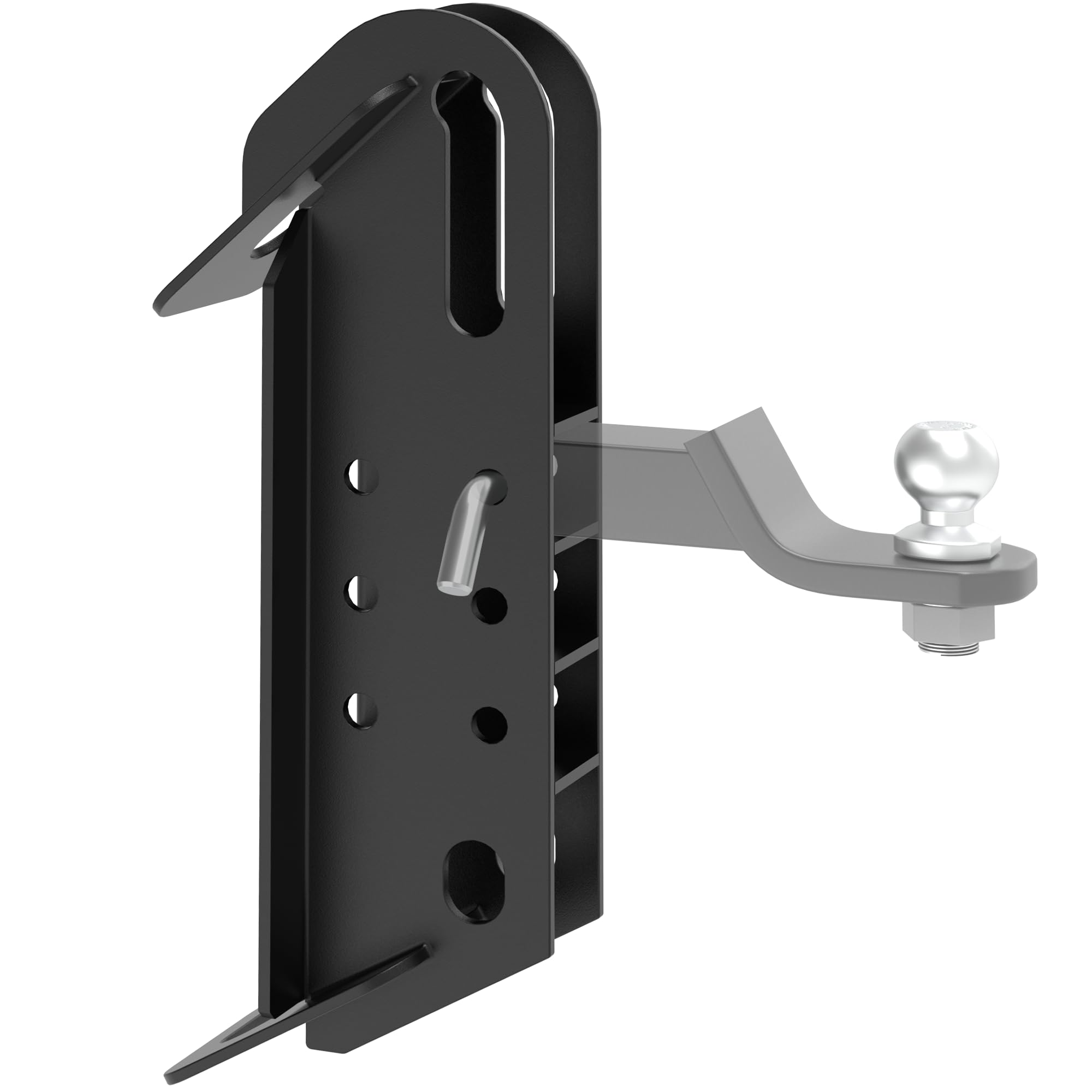 DEEAGLE skid hitch attachment closeup in steel showing durable construction for tough towing