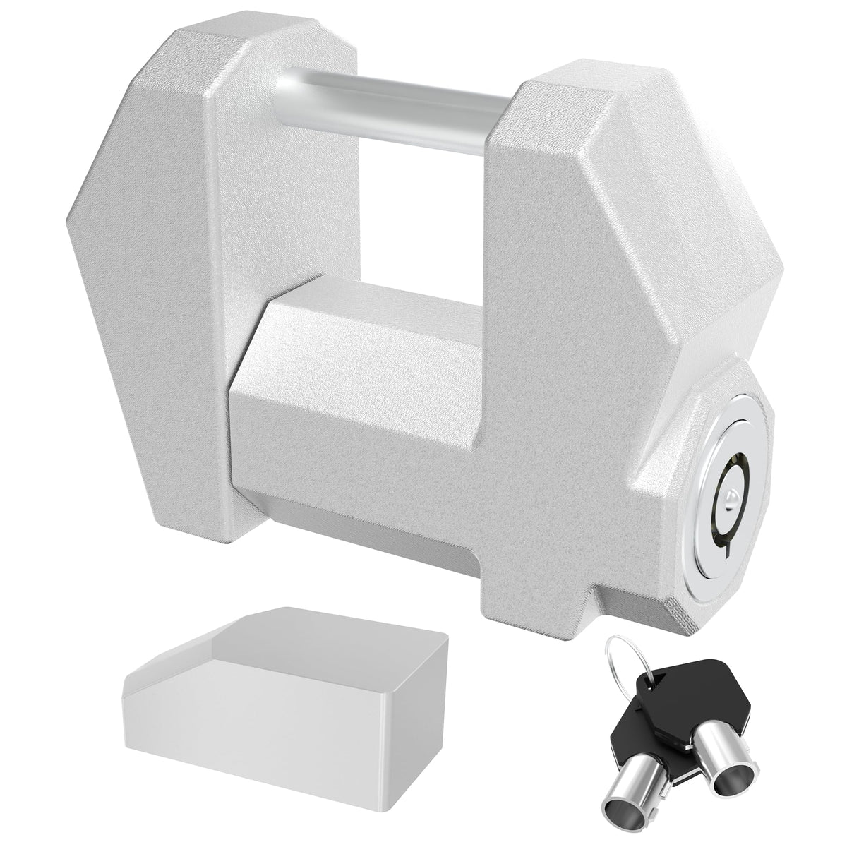 DEEAGLE trailer coupler latch lock front view with wide-span design for versatile fitting