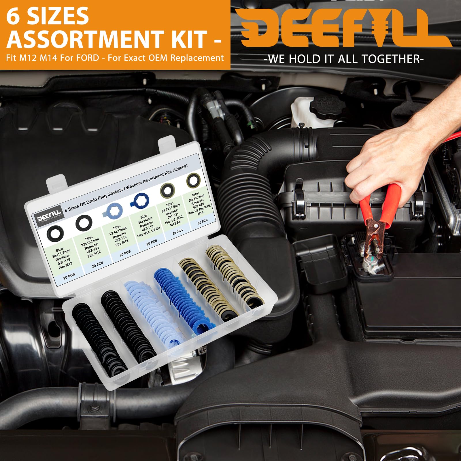 DEEFILL metal-rubber gasket 24.7x11.5mm fits 1/2 and M12
