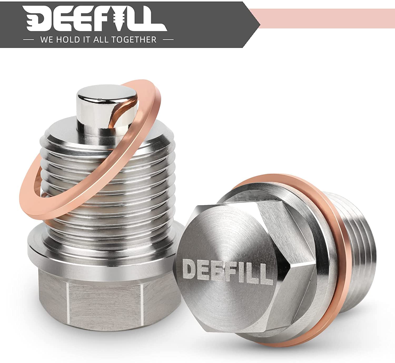 DEEFILL stainless steel plug supports long-lasting engine protection.