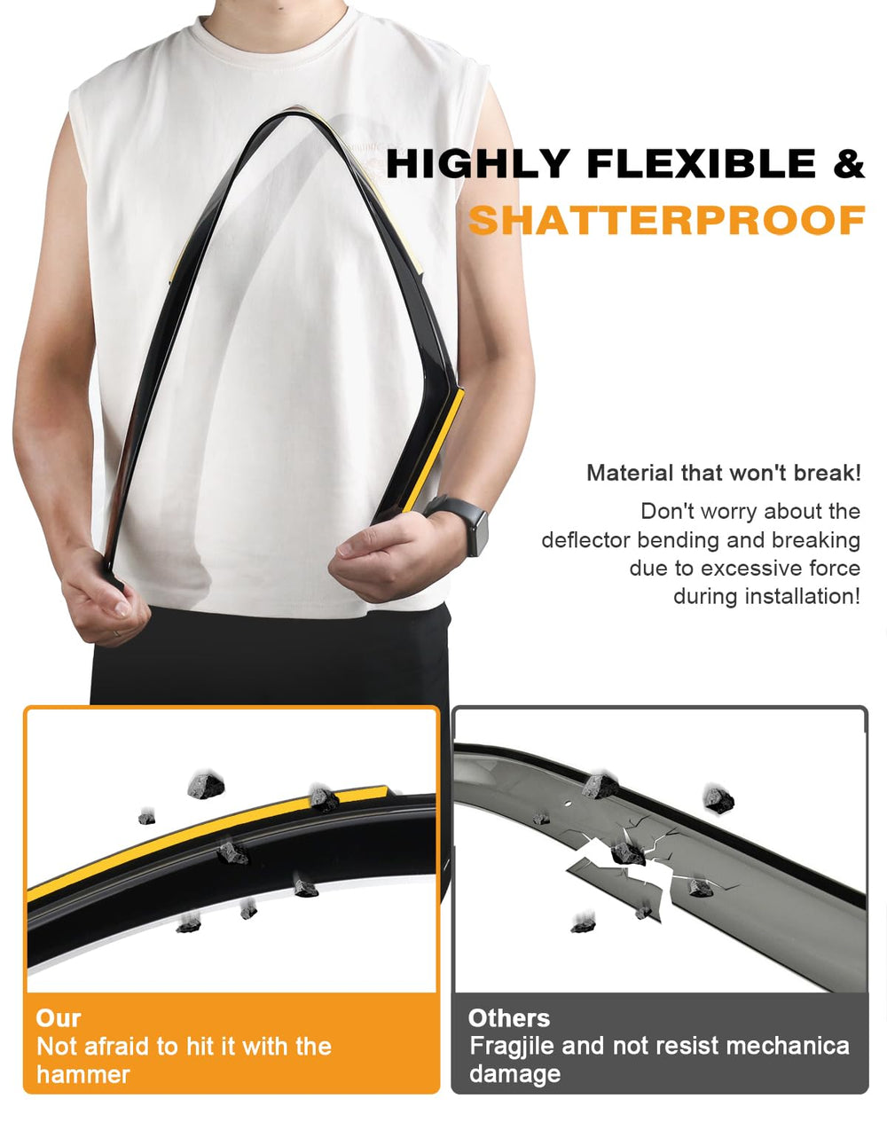 Driver side rain guard by Deejecsun enhances protection and comfort on the road.