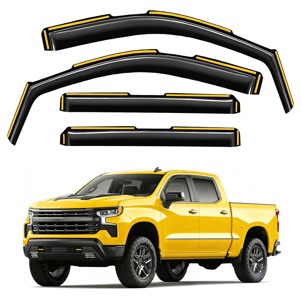Deejecsun front driver in-channel rain guard shields rain while allowing airflow.