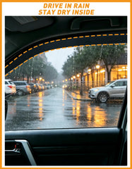 Deejecsun front passenger rain guard blocks sun and rain with improved ventilation.